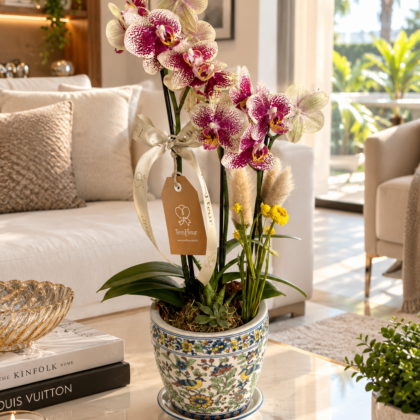 Arreglo de Mini Orquídeas en Florero Spring Birds P