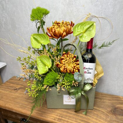 Bolso Floral con Vino