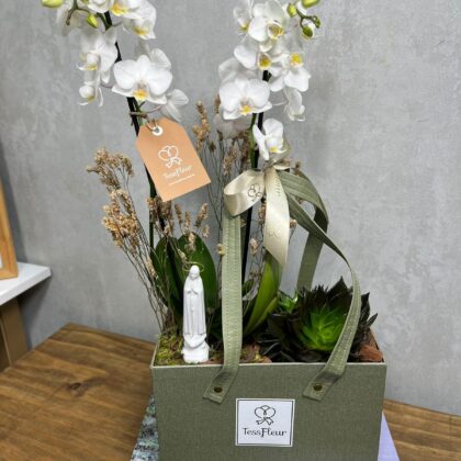 Bag com Orquídeas e N.Sra de Fátima em Mármore