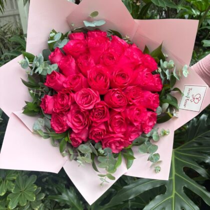 Bouquet of 30 Pink Roses Pink