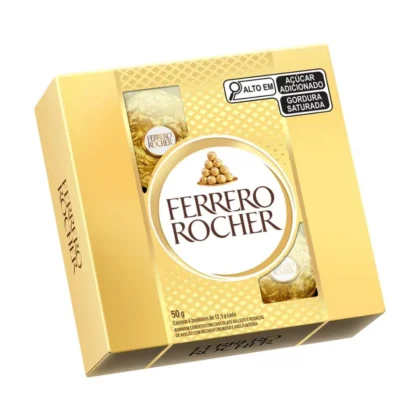 Chocolate Bombom Ferrero Rocher 4 Unidades 50g