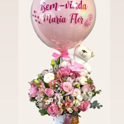 Kit Box Valentina com Balão e Pelúcia